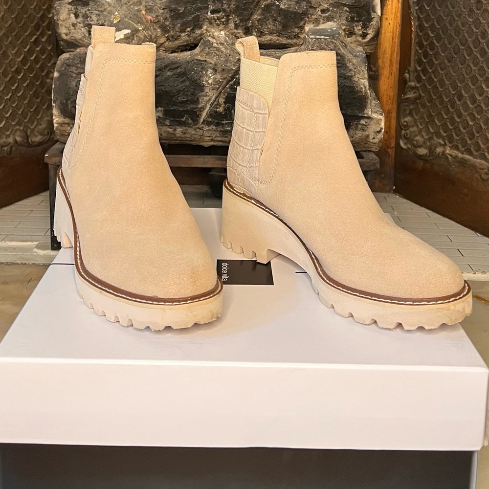 Used Once: Dolce Vita Dune Suede Booties, Size 8